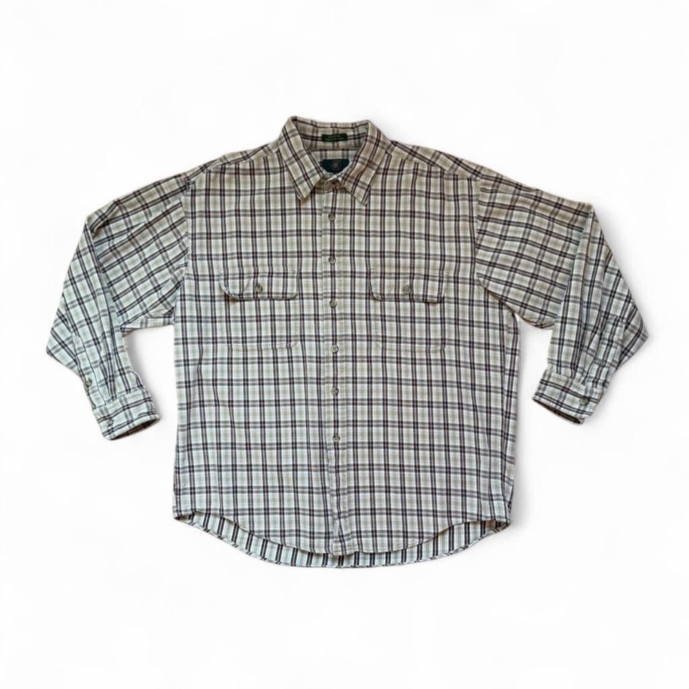 Vintage Club Room Men's Brown Plaid Shirt